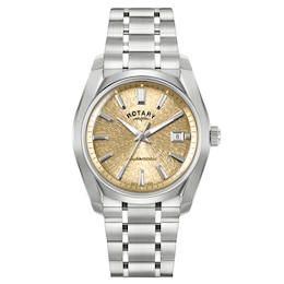 Rotary Men's Lumen Champagne Dial Stainless Steel Bracelet Watch