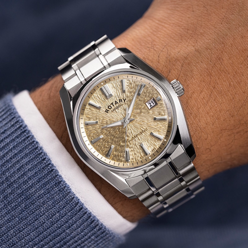 Main Image 3 of Rotary Men's Lumen Champagne Dial Stainless Steel Bracelet Watch