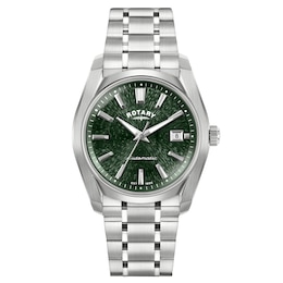 Rotary Men's Lumen Green Dial Stainless Steel Bracelet Watch
