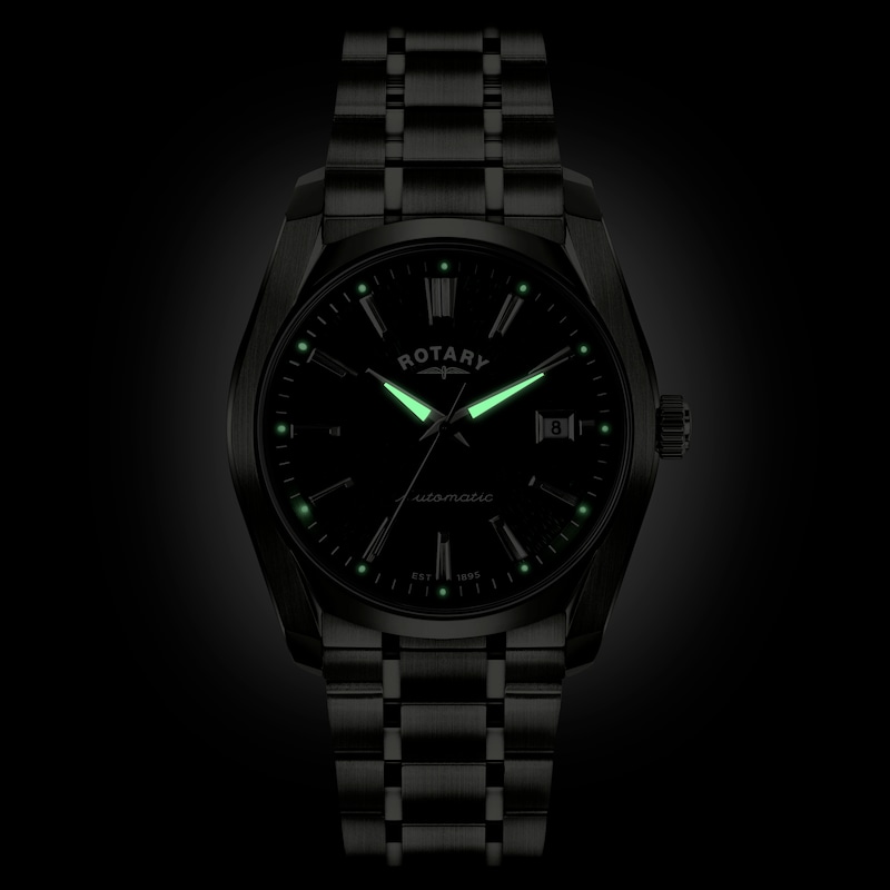 Main Image 5 of Rotary Men's Lumen Green Dial Stainless Steel Bracelet Watch