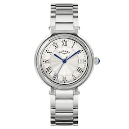 Rotary Women's Heritage Pale Silver Dial Stainless Steel Bracelet Watch