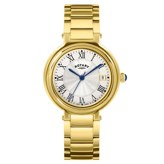 Rotary Women's Heritage Pale Silver Dial Gold Tone Stainless Steel Bracelet Watch