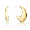 Thumbnail Image 1 of Sterling Silver & 9ct Yellow Gold Bonded Sculpted Open Hoop Earrings