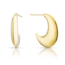 Sterling Silver & 9ct Yellow Gold Bonded Sculpted Open Hoop Earrings