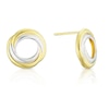 Thumbnail Image 1 of Sterling Silver & 9ct Gold Bonded Circle Two Tone Stud Earrings