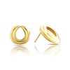 Thumbnail Image 1 of Sterling Silver & 9ct Yellow Gold Bonded Open Circle Stud Earrings