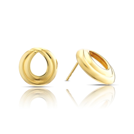 Sterling Silver and 9ct Yellow Gold Bonded Open Circle Stud 