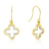 Thumbnail Image 1 of Sterling Silver & 9ct Gold Bonded Two Tone Clover Drop Earrings