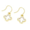 Thumbnail Image 2 of Sterling Silver & 9ct Gold Bonded Two Tone Clover Drop Earrings