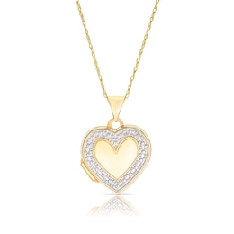 9ct Yellow & White Gold Two-Tone Heart Locket