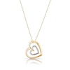 Thumbnail Image 1 of 9ct Yellow & White Gold Heart Pendant Necklace 16+2"