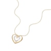 Thumbnail Image 2 of 9ct Yellow & White Gold Heart Pendant Necklace 16+2"