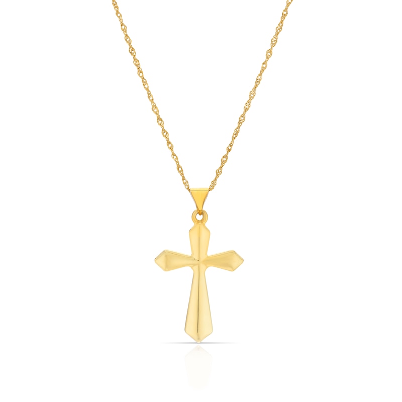 Main Image 1 of Silver & 9ct Yellow Gold Bonded Cross Pendant