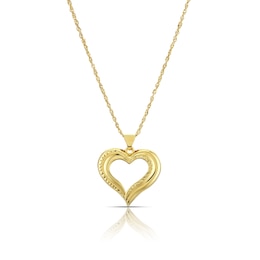 Sterling Silver & 9ct Yellow Gold Bonded Heart Pendant