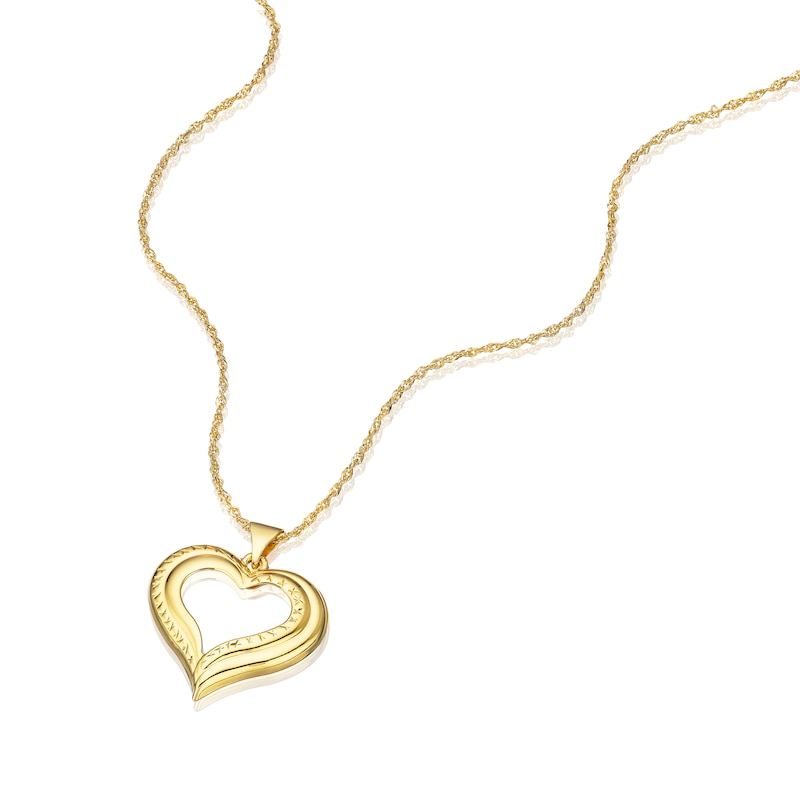 Main Image 2 of Sterling Silver & 9ct Yellow Gold Bonded Heart Pendant