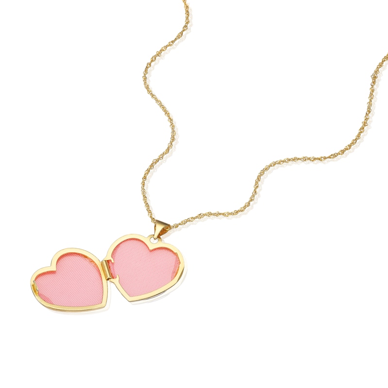 Main Image 2 of Sterling Silver & 9ct Yellow Gold Bonded Heart Locket