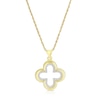 Thumbnail Image 1 of Sterling Silver & 9ct Gold Bonded Two Tone Clover Pendant Necklace