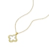 Thumbnail Image 2 of Sterling Silver & 9ct Gold Bonded Two Tone Clover Pendant Necklace
