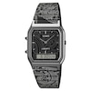 Thumbnail Image 1 of Casio x Liberty Collaboration AQ-230ELT-1AER Black Rectangular Dial Patterned Gunmetal Bracelet Watch