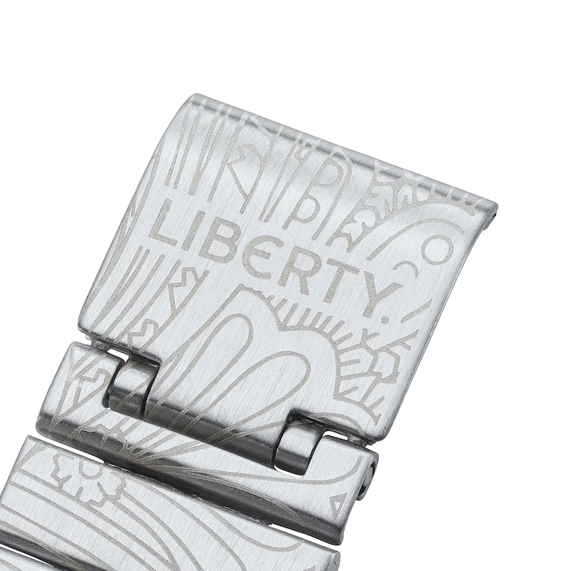 Main Image 7 of Casio x Liberty Collaberation AQ-230ELT-7AER White Rectangular Dial Patterned Stainless Steel Bracelet Watch