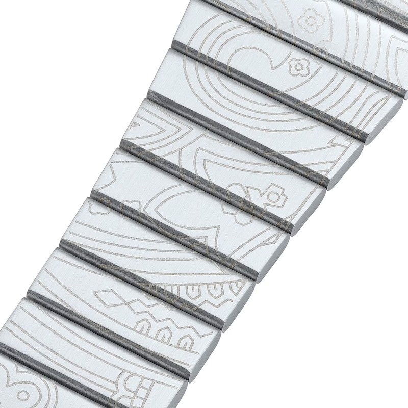 Main Image 8 of Casio x Liberty Collaberation AQ-230ELT-7AER White Rectangular Dial Patterned Stainless Steel Bracelet Watch