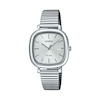 Thumbnail Image 1 of Casio LTP-B166D-7AVEF Classic Analogue White Square Dial Silver-Tone Bracelet Watch
