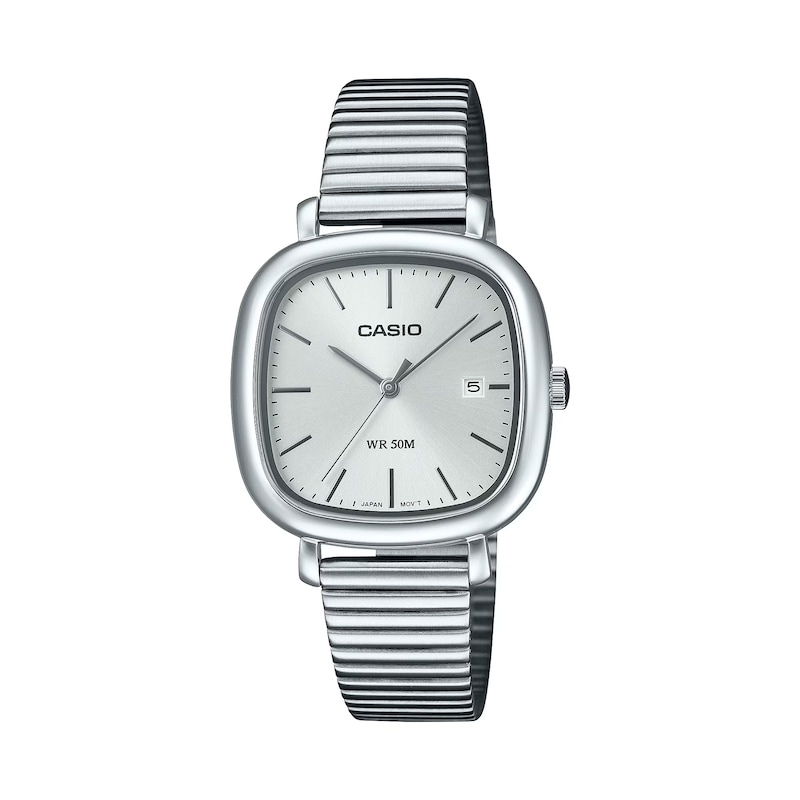 Main Image 1 of Casio LTP-B166D-7AVEF Classic Analogue White Square Dial Silver-Tone Bracelet Watch