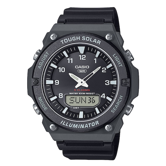 Casio AQ-S820W-1AVEF Solar Series Black Dial Black Resin Strap Watch