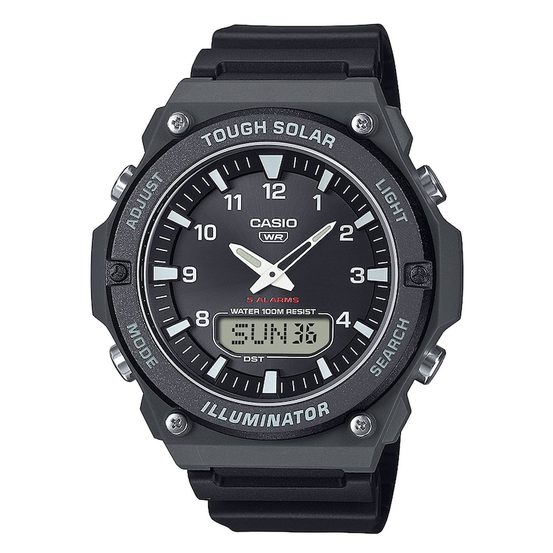 Main Image 1 of Casio AQ-S820W-1AVEF Solar Series Black Dial Black Resin Strap Watch