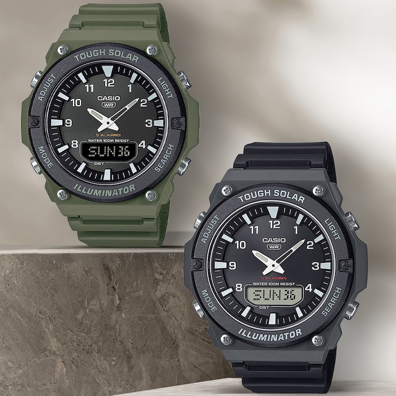 Main Image 2 of Casio AQ-S820W-1AVEF Solar Series Black Dial Black Resin Strap Watch