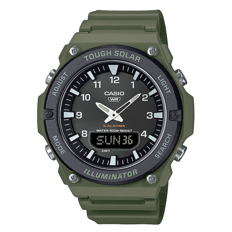 Main Image 1 of Casio AQ-S820W-3BVEF Solar Series Green Dial Green Resin Strap Watch