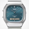 Thumbnail Image 3 of Casio AQ-240E-3AVEF Vintage Blue Square Dial Silver-Tone Bracelet Watch
