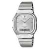 Thumbnail Image 1 of Casio AQ-240E-7AVEF Vintage White Square Dial Silver-Tone Bracelet Watch