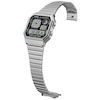 Thumbnail Image 2 of Casio A130WE-1AEF Retro Vintage Black Square Dial Silver-Tone Bracelet Watch