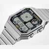 Thumbnail Image 4 of Casio A130WE-1AEF Retro Vintage Black Square Dial Silver-Tone Bracelet Watch