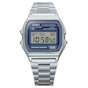 Thumbnail Image 1 of G-Shock A158WEA-2AVEF Vintage Digital Blue Rectangular Dial Silver-Tone Bracelet Watch
