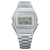 Thumbnail Image 1 of G-Shock A158WEA-7VEF Vintage Digital White Rectangular Dial Silver-Tone Bracelet Watch