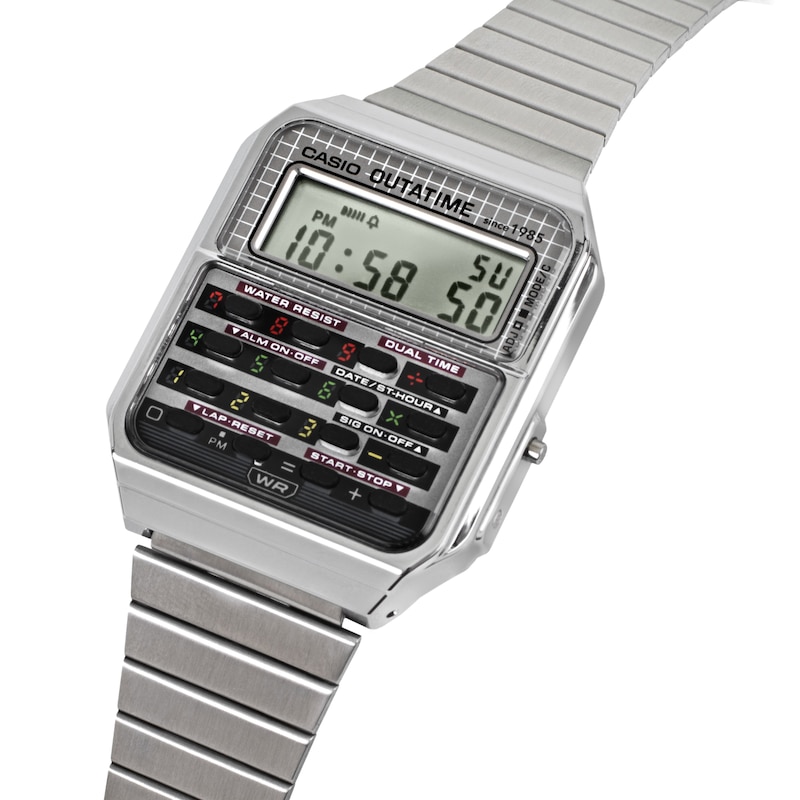 Main Image 4 of Casio CA-500WEBF-1AER Back To The Future Collaboration Grey Dial Silver-Tone Bracelet Watch
