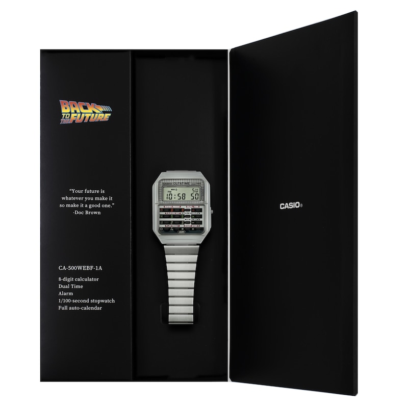 Main Image 7 of Casio CA-500WEBF-1AER Back To The Future Collaboration Grey Dial Silver-Tone Bracelet Watch
