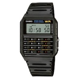 Casio CA-53W-1ER Standard Calculator Black Rectangular Dial Black Resin Strap Watch