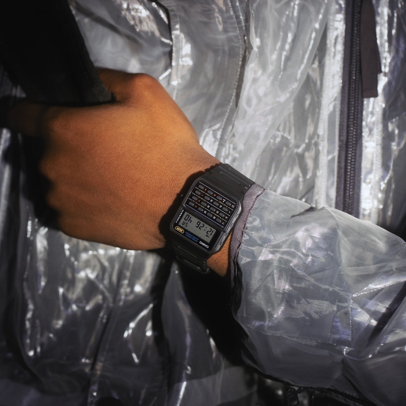 Main Image 5 of Casio CA-53W-1ER Standard Calculator Black Rectangular Dial Black Resin Strap Watch