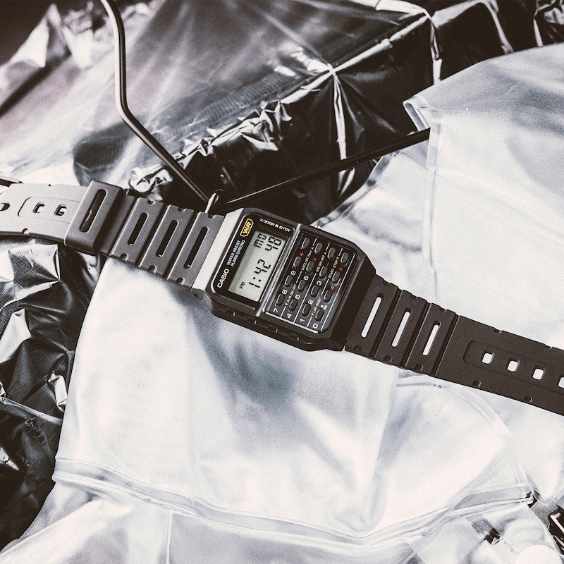 Main Image 7 of Casio CA-53W-1ER Standard Calculator Black Rectangular Dial Black Resin Strap Watch