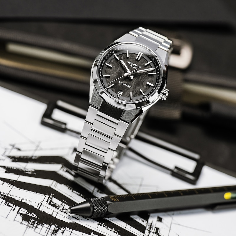 Main Image 6 of Edifice EFK-100CD-1AEF Mechanical Black Dial Silver-Tone Bracelet Watch