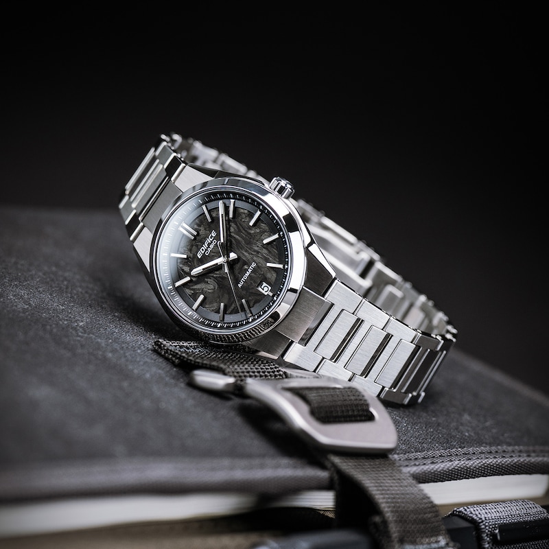 Main Image 7 of Edifice EFK-100CD-1AEF Mechanical Black Dial Silver-Tone Bracelet Watch
