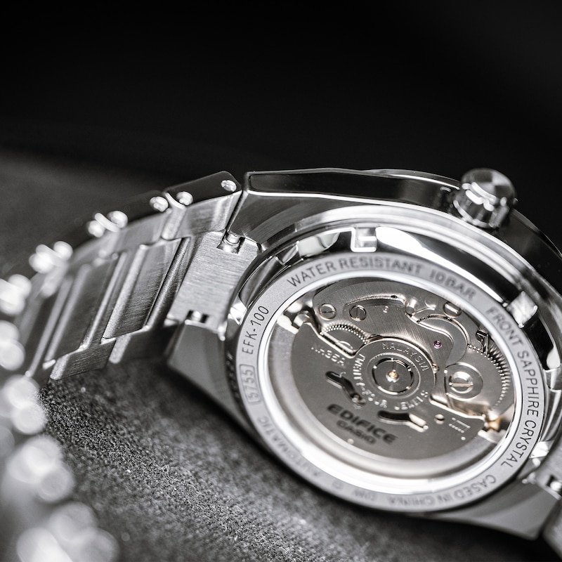 Main Image 8 of Edifice EFK-100CD-1AEF Mechanical Black Dial Silver-Tone Bracelet Watch