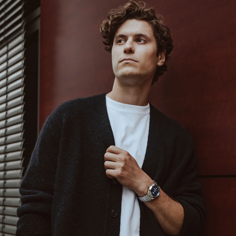 Main Image 7 of Edifice EFK-100D-2AEF Mechanical Blue Dial Silver-Tone Bracelet Watch