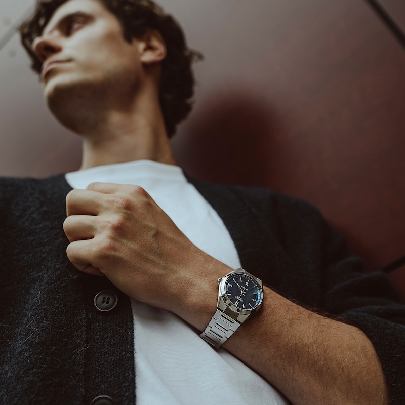 Main Image 8 of Edifice EFK-100D-2AEF Mechanical Blue Dial Silver-Tone Bracelet Watch