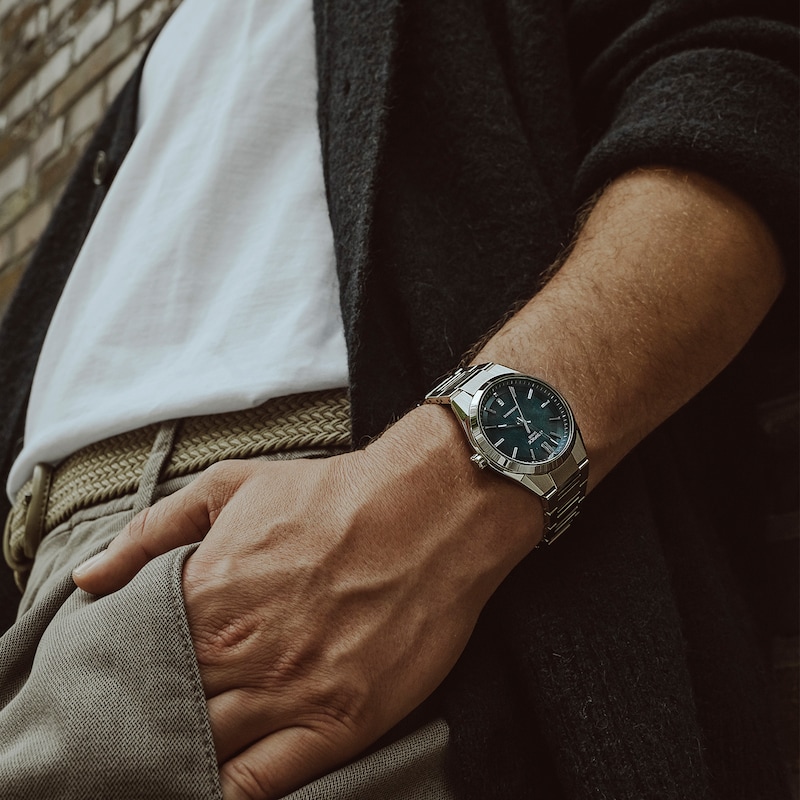 Main Image 10 of Edifice EFK-100D-2AEF Mechanical Blue Dial Silver-Tone Bracelet Watch