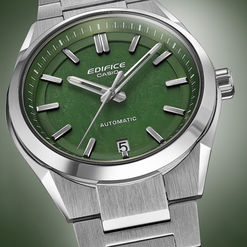 Main Image 3 of Edifice EFK-100D-3AEF Mechanical Green Dial Silver-Tone Bracelet Watch