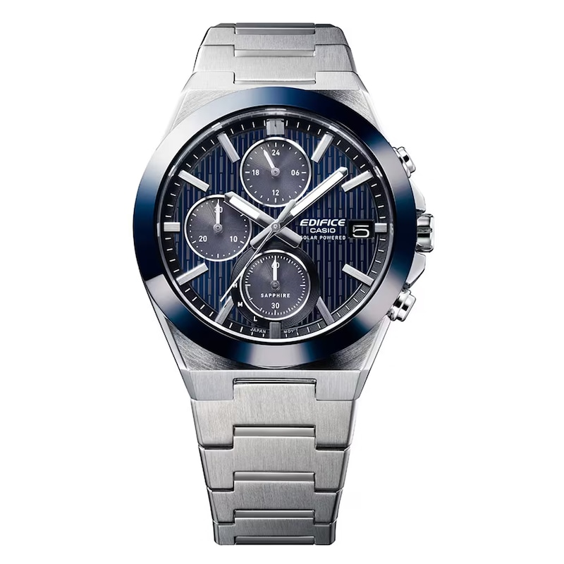 Main Image 2 of Casio Edifice Men's EFS-S650D-2AEF Ceramic Blue Dial Silver-Tone Bracelet Solar Watch